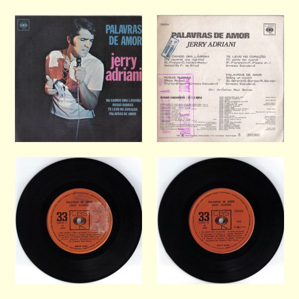 COMPACTO “JERRY ADRIANI - PALAVRAS DE AMOR” – CBS - 1972